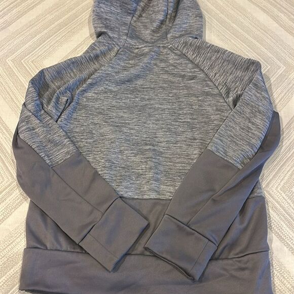 Nike Boys Dri-Fit Two Tone Logo Grey Hooded Sweatshirt- Size S - Picture 8 of 8